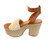 Isabel Cutout Platform Heel - Ecru/Brown