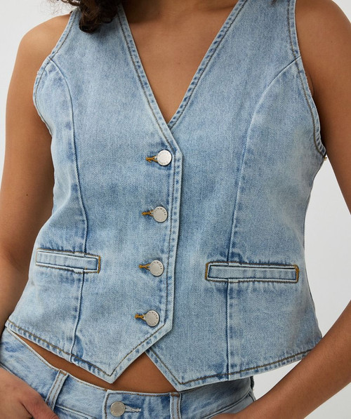 Davie Denim Vest - Blue