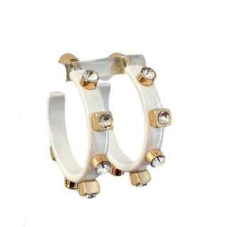 Metal Huggie Earring - White