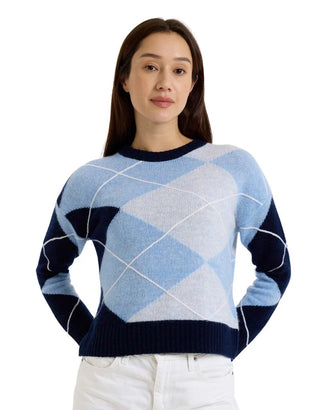 Argyle Crew - Navy/Arctic Blue