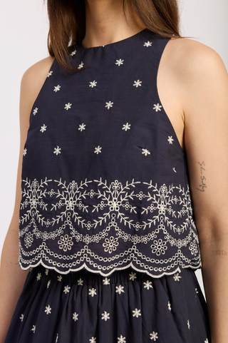 Nara Top - Navy Natural