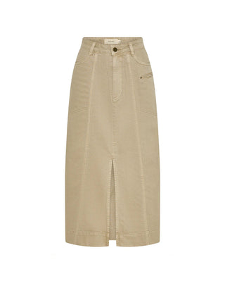 Evie Denim Midi Skirt - Sand