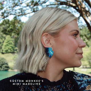 Mini Petal Sequin Madeline Earrings - Blues
