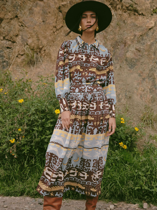 Lari Skirt - Dragon Horse Blue