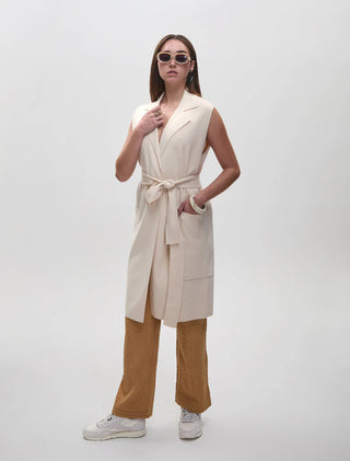 Odeon Long Vest - Ecru