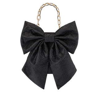 Drew Crystal Bow Bag - Black