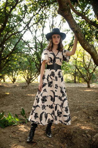 Ryan Dress - Noir Bloom Vanilla