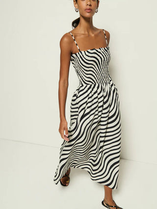 Sibelle Smocked Dress - Swirl Print