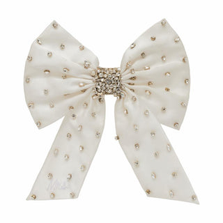 Grace Crystal Bow Hairclip - White