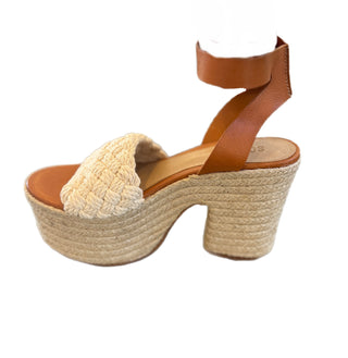 Isabel Cutout Platform Heel - Ecru/Brown