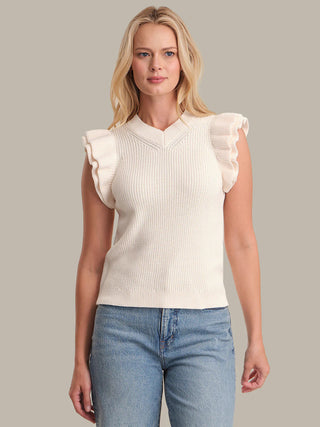 Faye Ruffle Top - Sea Salt