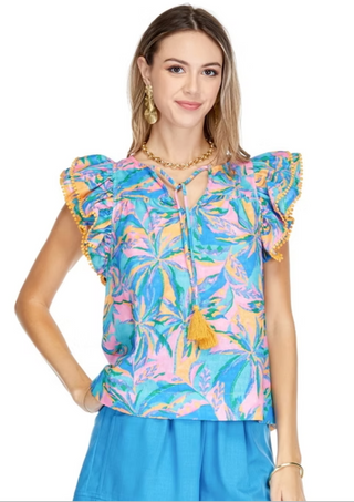 Trim Yoke Top - Tropical Palm