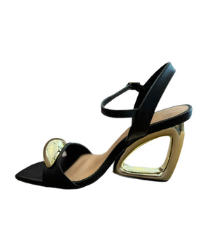 Affluent Heel - Black Leather