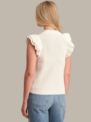 Faye Ruffle Top - Sea Salt
