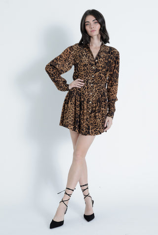 Mia Print Mini Dress - Leopard