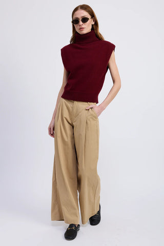 Nathalia Sweater Vest - Burgundy