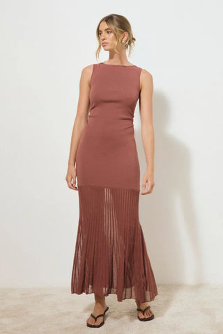Reflection Knit Dress - Cognac