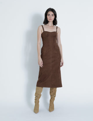 Olivia Suede Midi Dress