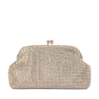 Ela Crystal Mesh Clutch - Champagne