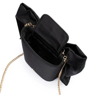 Drew Crystal Bow Bag - Black