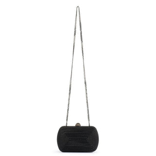 Martina Coiled Rope Clutch - Black