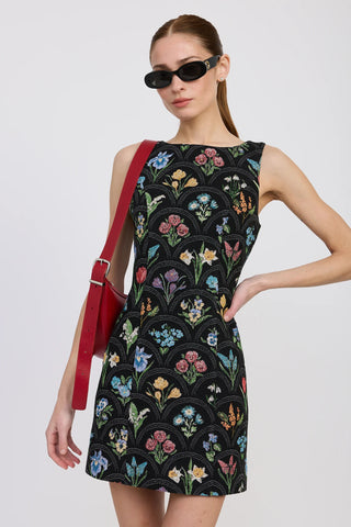 Daphne Sheath Mini Dress - Black Multi