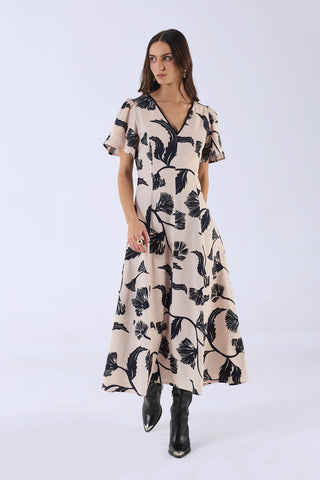 Ryan Dress - Noir Bloom Vanilla