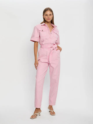 Grace Denim Jumpsuit - Pink
