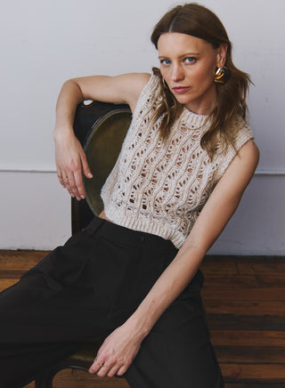 Boxy Stitchery Vest - Tarmac