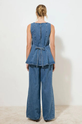 Nomada Denim Top - Mid Indigo