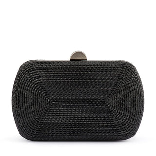 Martina Coiled Rope Clutch - Black