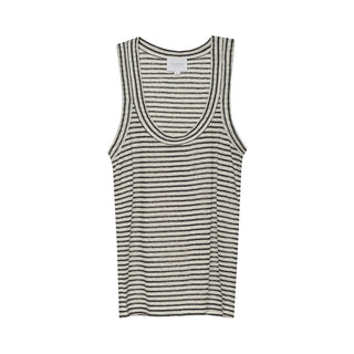 Stripe Linen Danny Tank - Mono Luxe Stripe