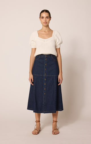 Josie Midi Skirt - Dark Denim