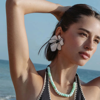 Carved Opal Strand - Green