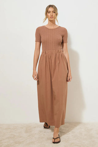 Eternal Knit Combo Dress - Hazelnut