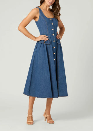 Belle Dress - Washed Denim