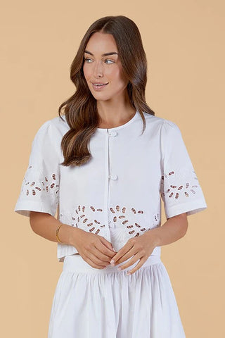 Heidi Top - White Eyelet