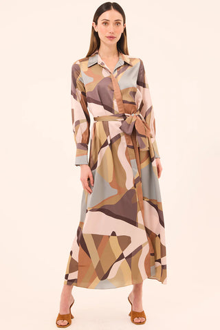 Herminia Dress - Desert Abstract