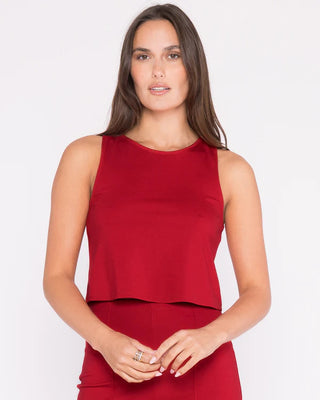 Ponte Knit Tank Top - Red